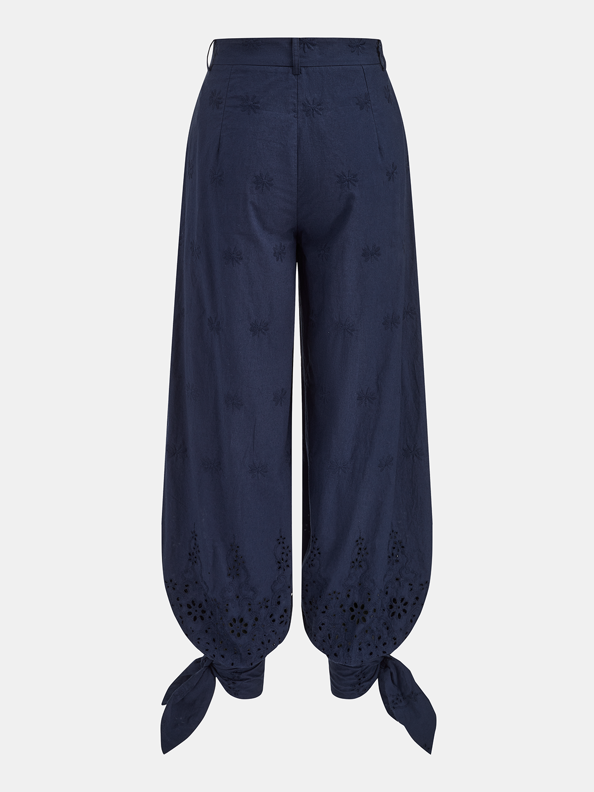 Garden Gate Eyelet Embroidery Top & Tie-Cuff Pants Set