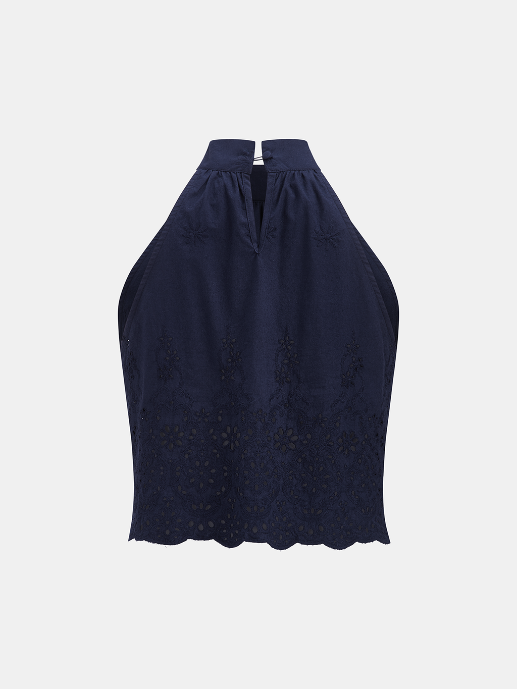 Garden Gate Eyelet Embroidery Top & Tie-Cuff Pants Set
