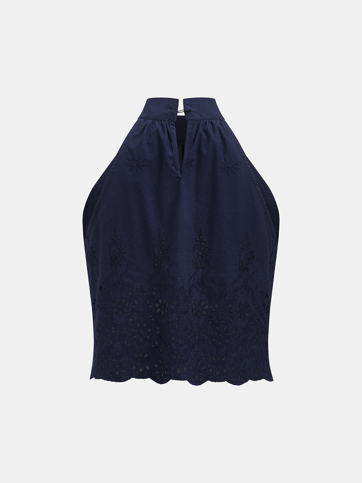 Garden Gate Eyelet Embroidery Top & Tie-Cuff Pants Set