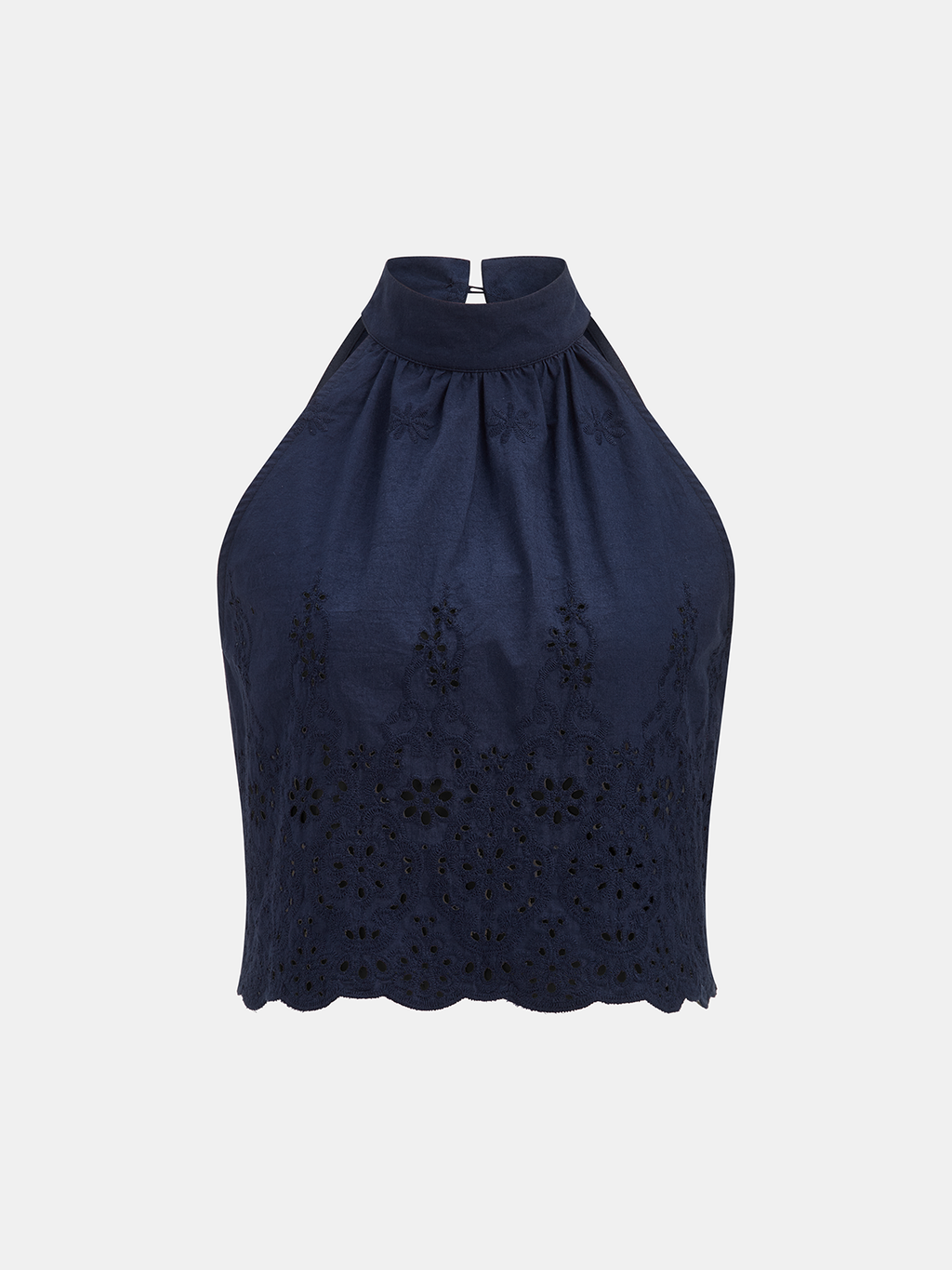 Garden Gate Eyelet Embroidery Top & Tie-Cuff Pants Set