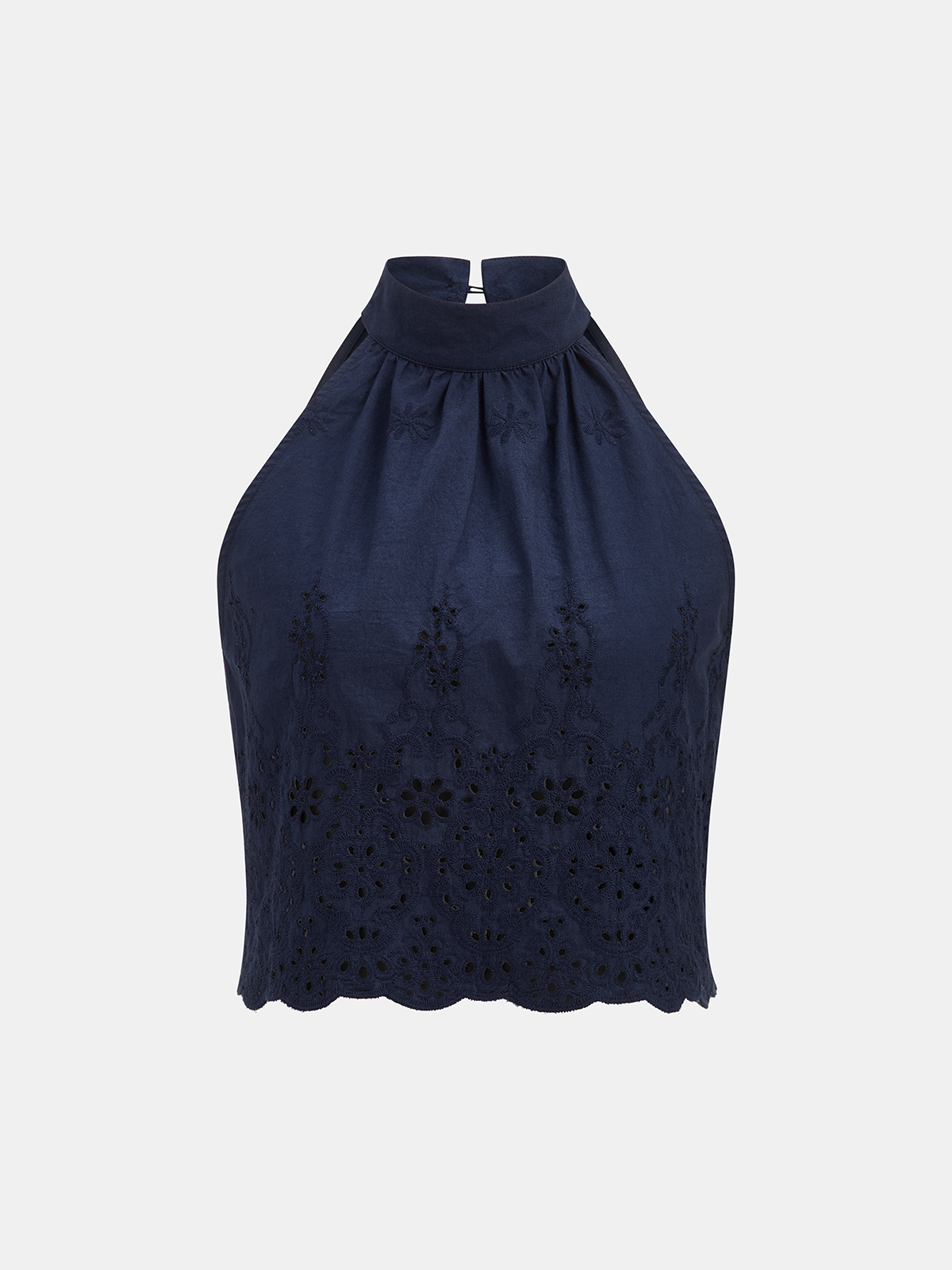 Garden Gate Eyelet Embroidery Top & Tie-Cuff Pants Set