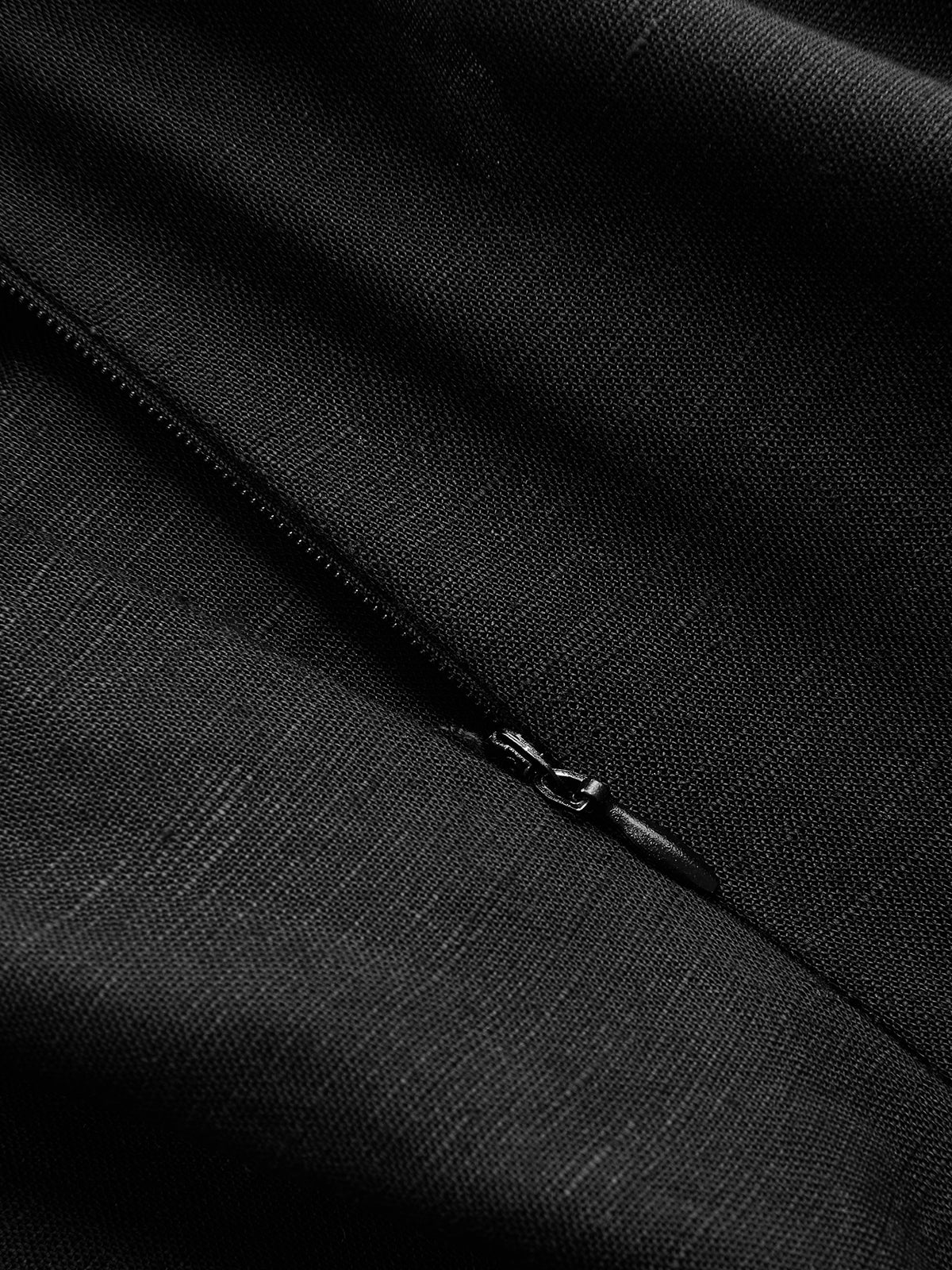 Linen-Blend Strapless Tie-Waist Jumpsuit