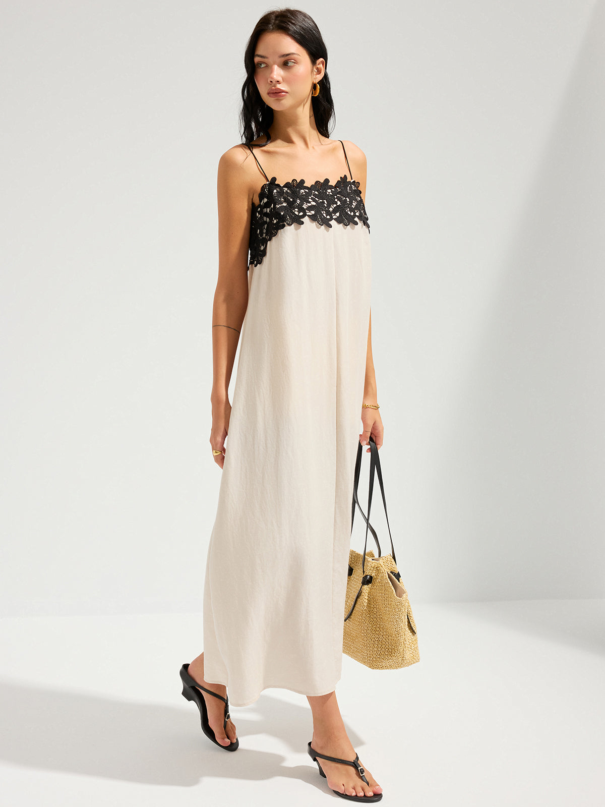 Laila Lace Trim Maxi Dress