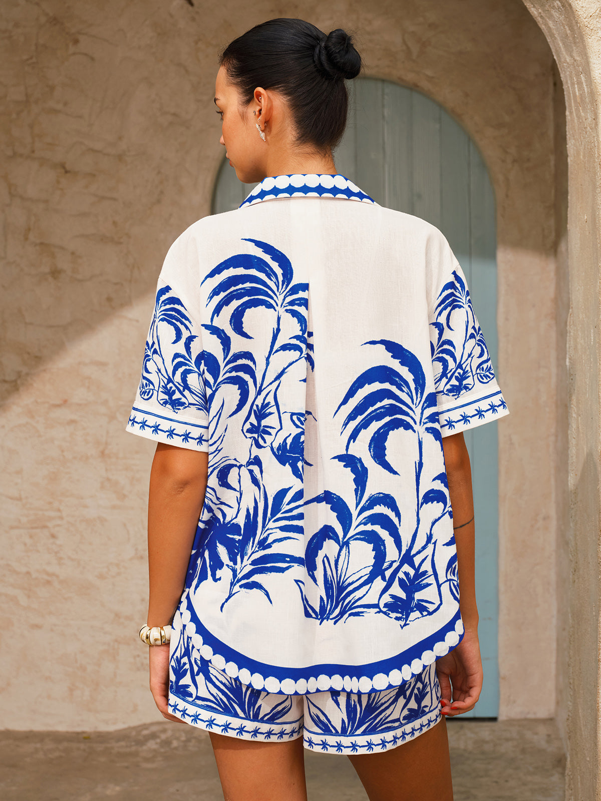 Bahama Palm Tree Chic Shirt & Shorts Set