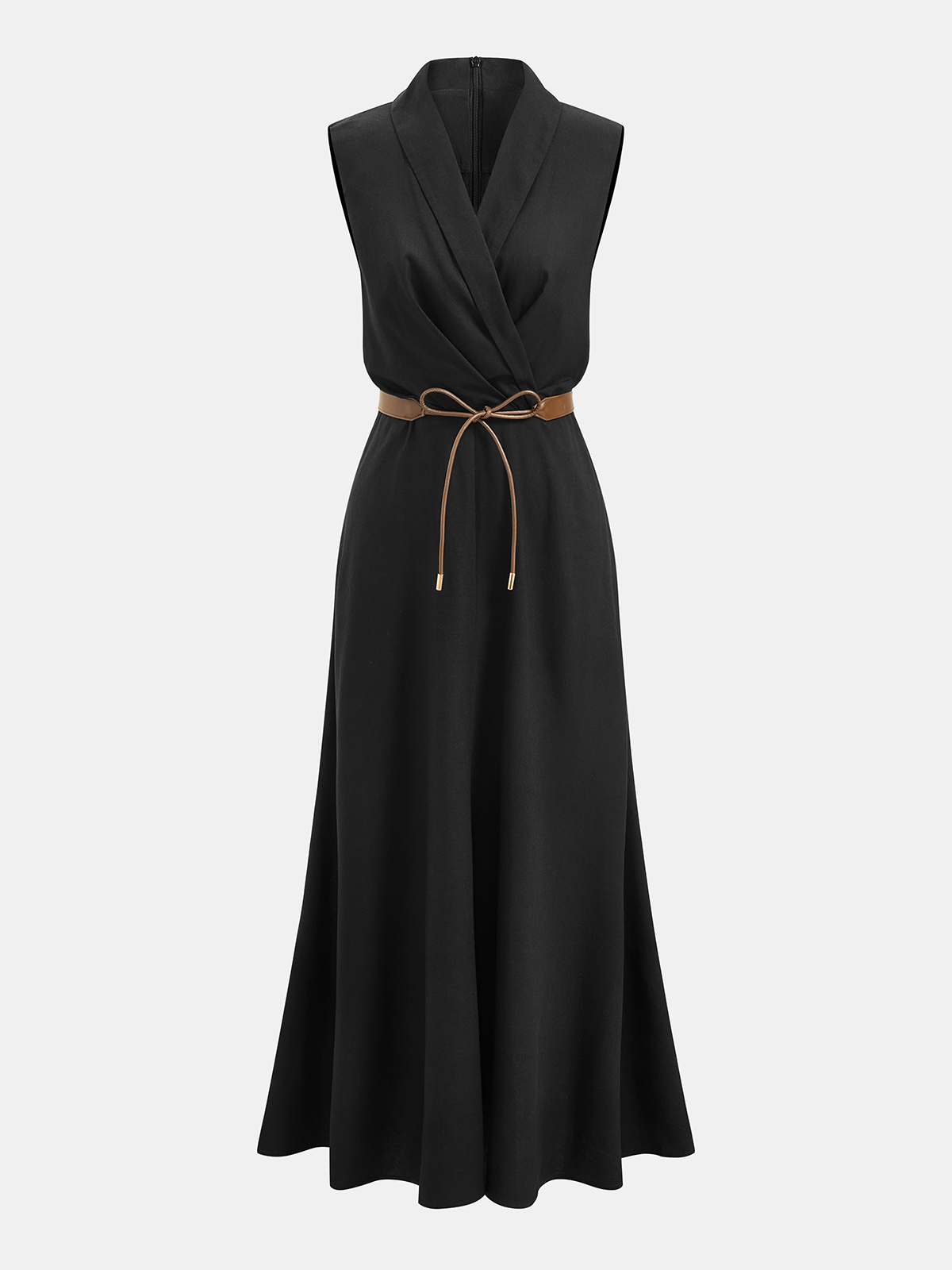 Draped Luxe Belted Wrap Maxi Dress