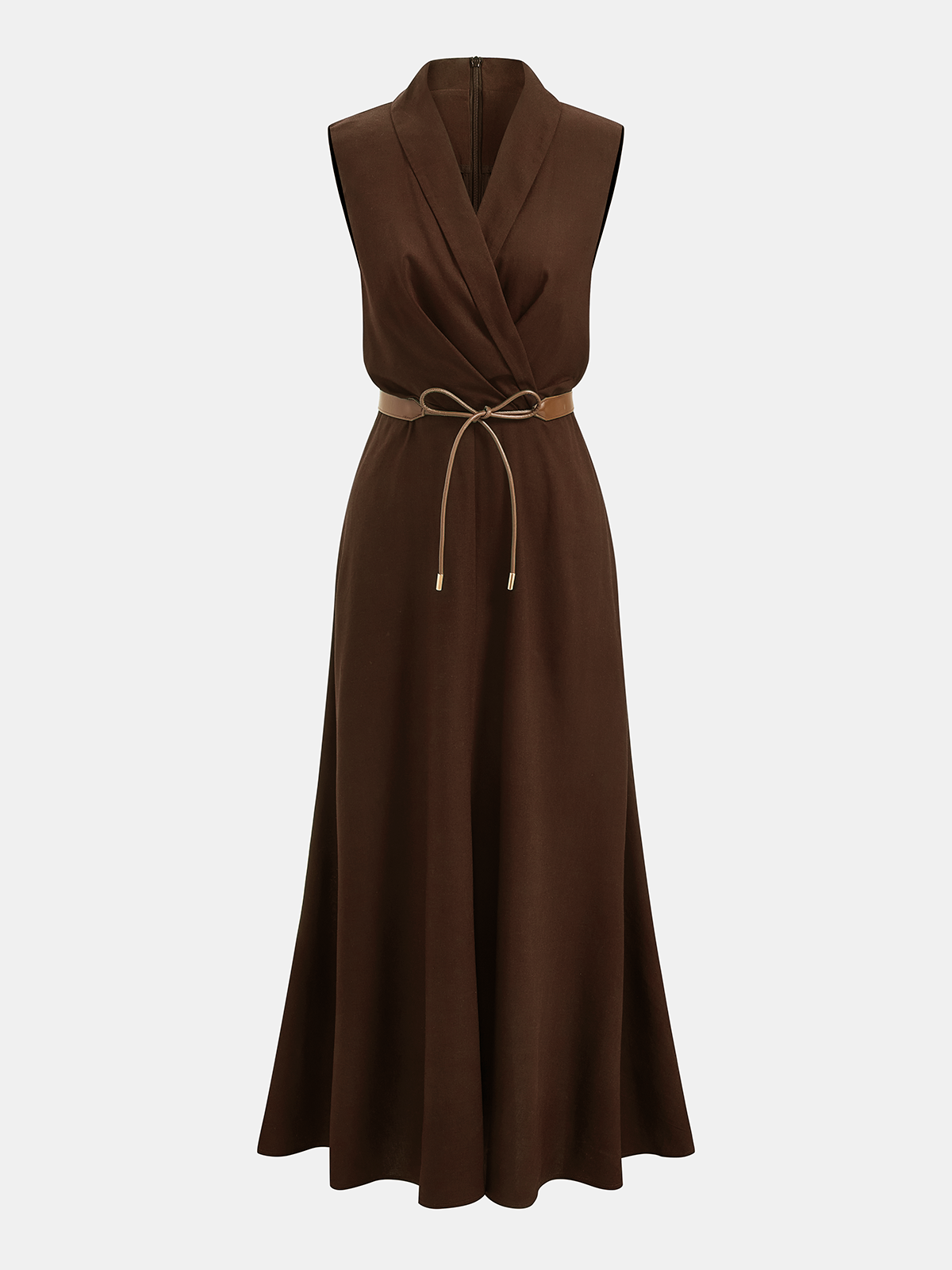 Draped Luxe Belted Wrap Maxi Dress