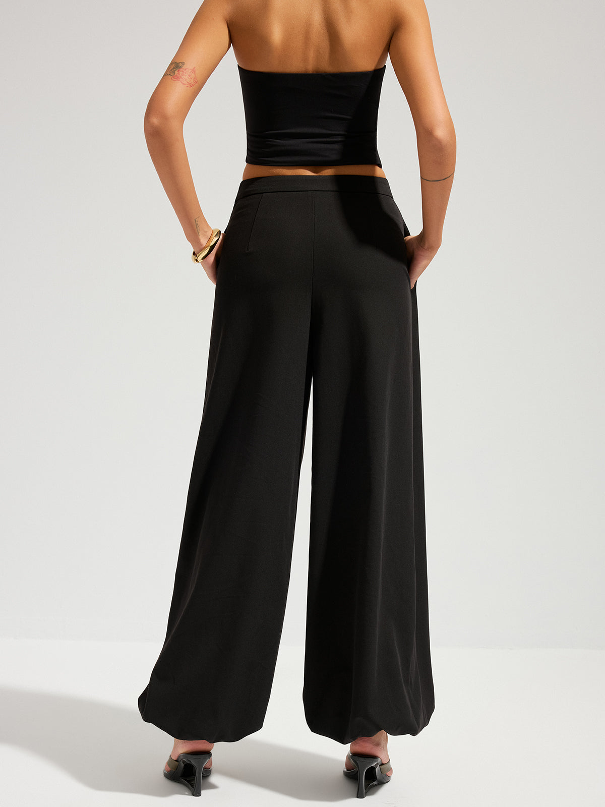 Theory Asymmetric Overlay Wide-Leg Pants