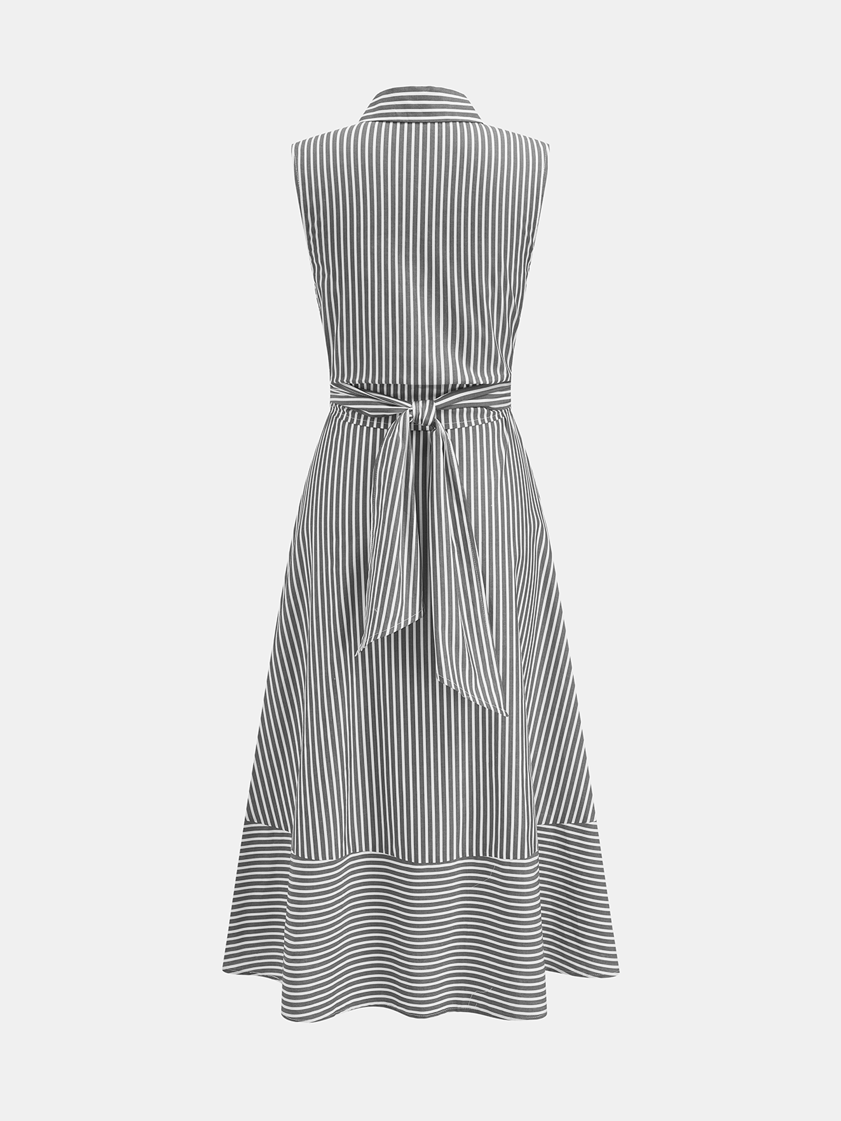 Elegant Sleeveless Tie-Waist Midi Dress