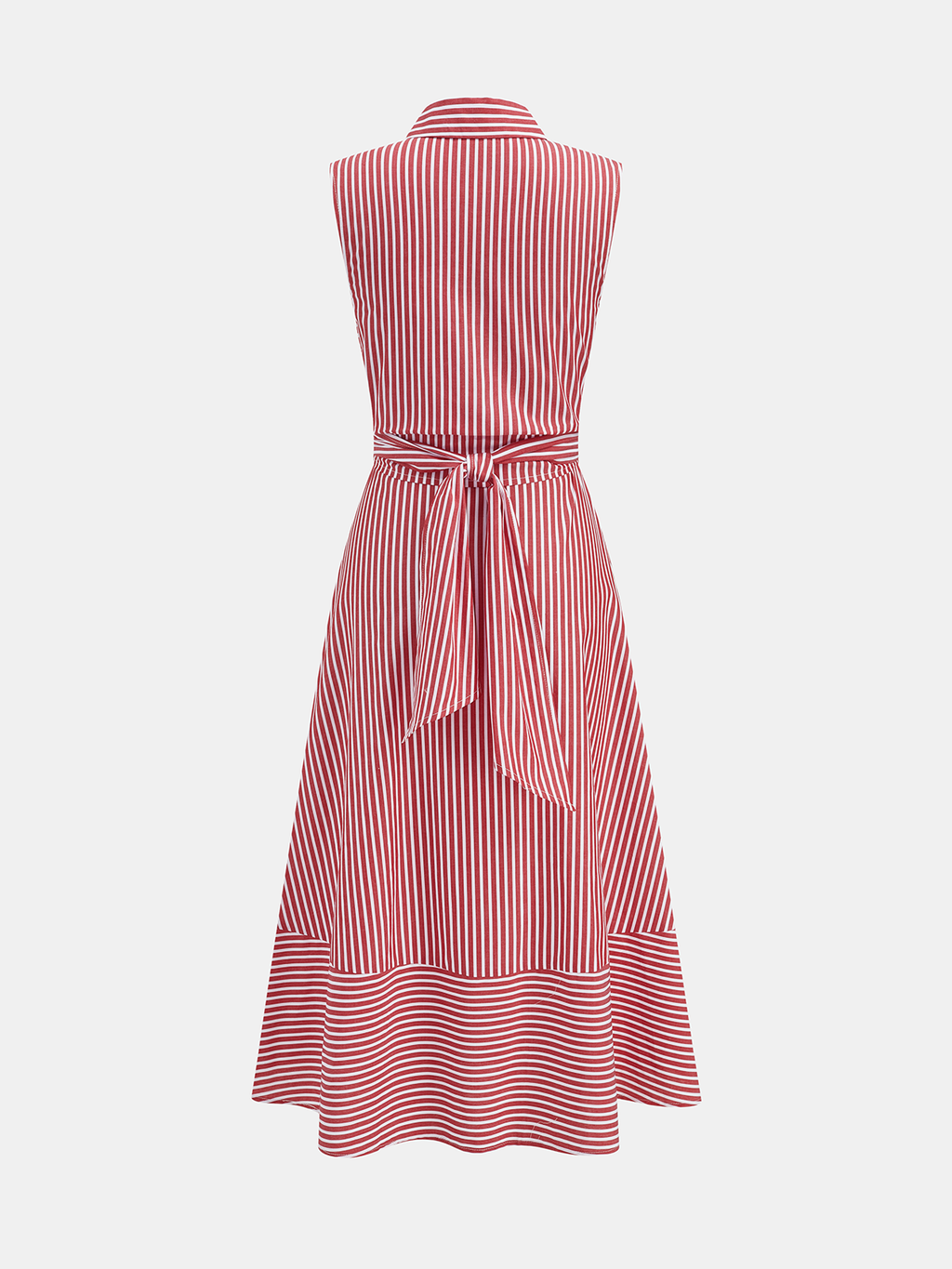 Elegant Sleeveless Tie-Waist Midi Dress