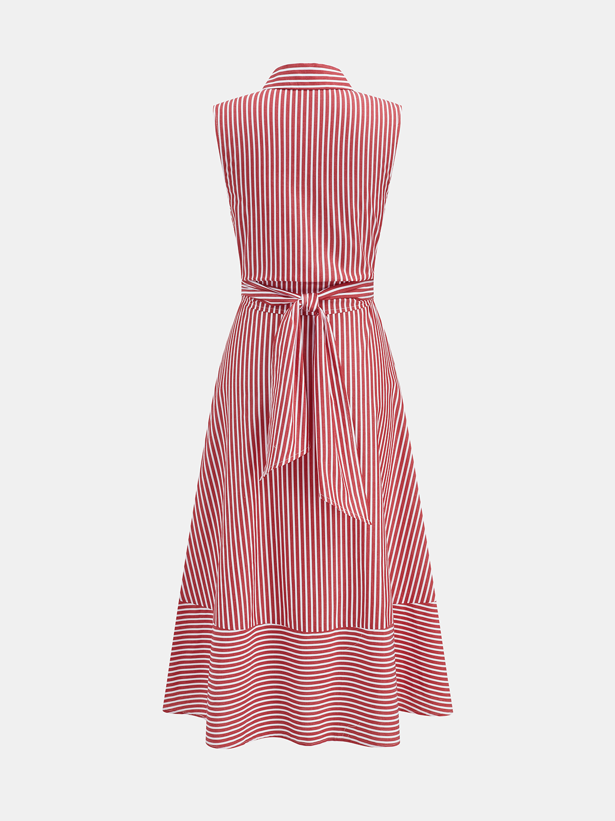 Elegant Sleeveless Tie-Waist Midi Dress