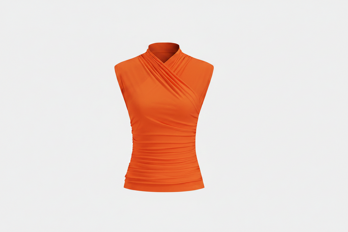 Body Tea Cross Neck Fitted Tank Top