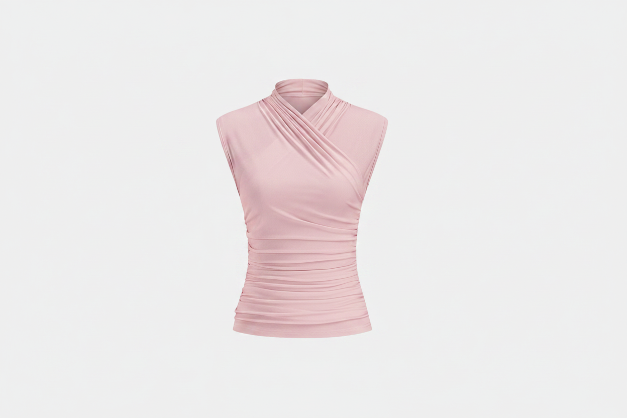 Body Tea Cross Neck Fitted Tank Top