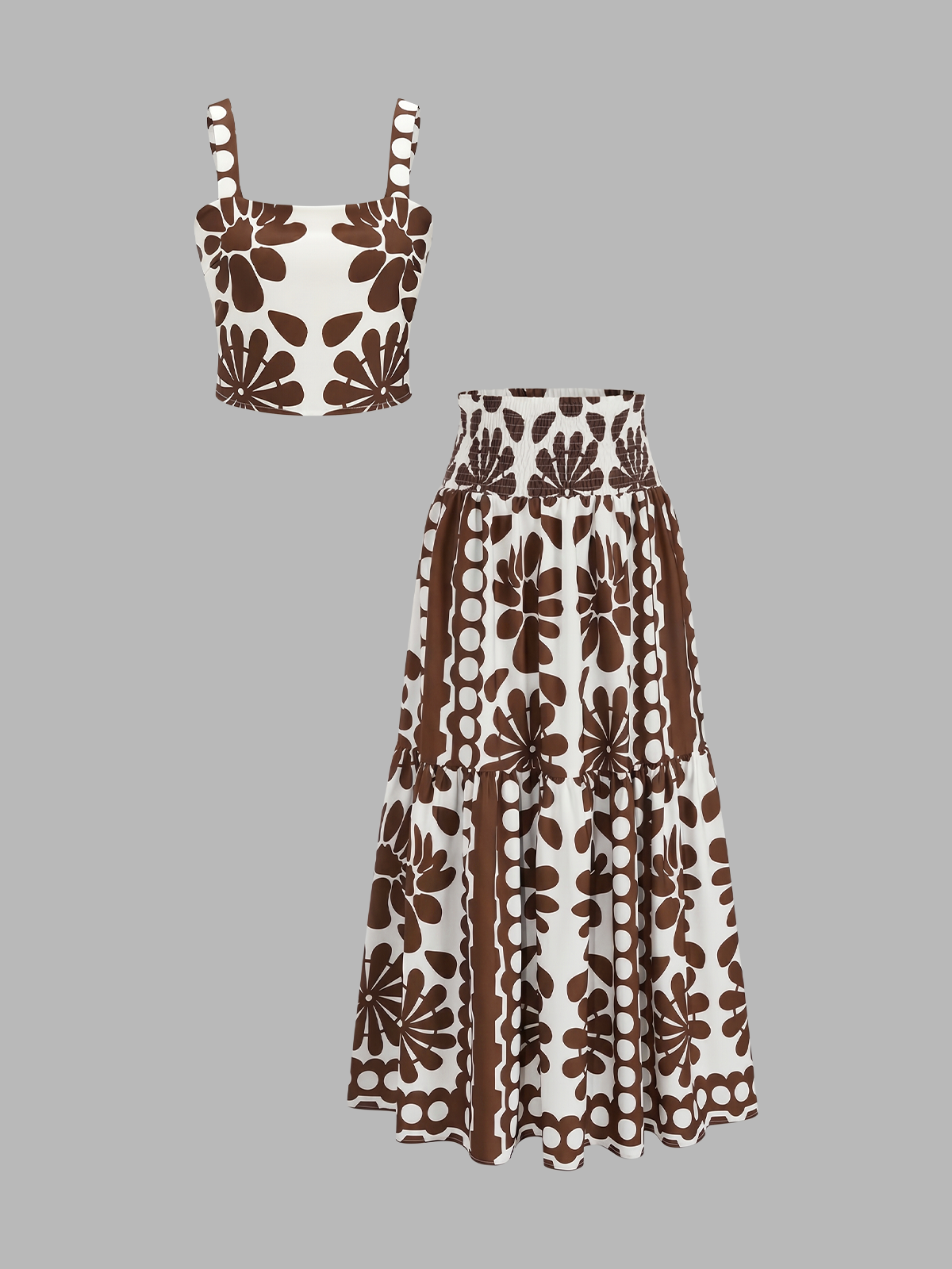 Bloom Floral Print Cami Top & Skirt Set