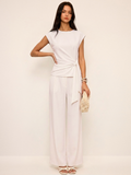 Sleek Tie Waist Sleeveless Set