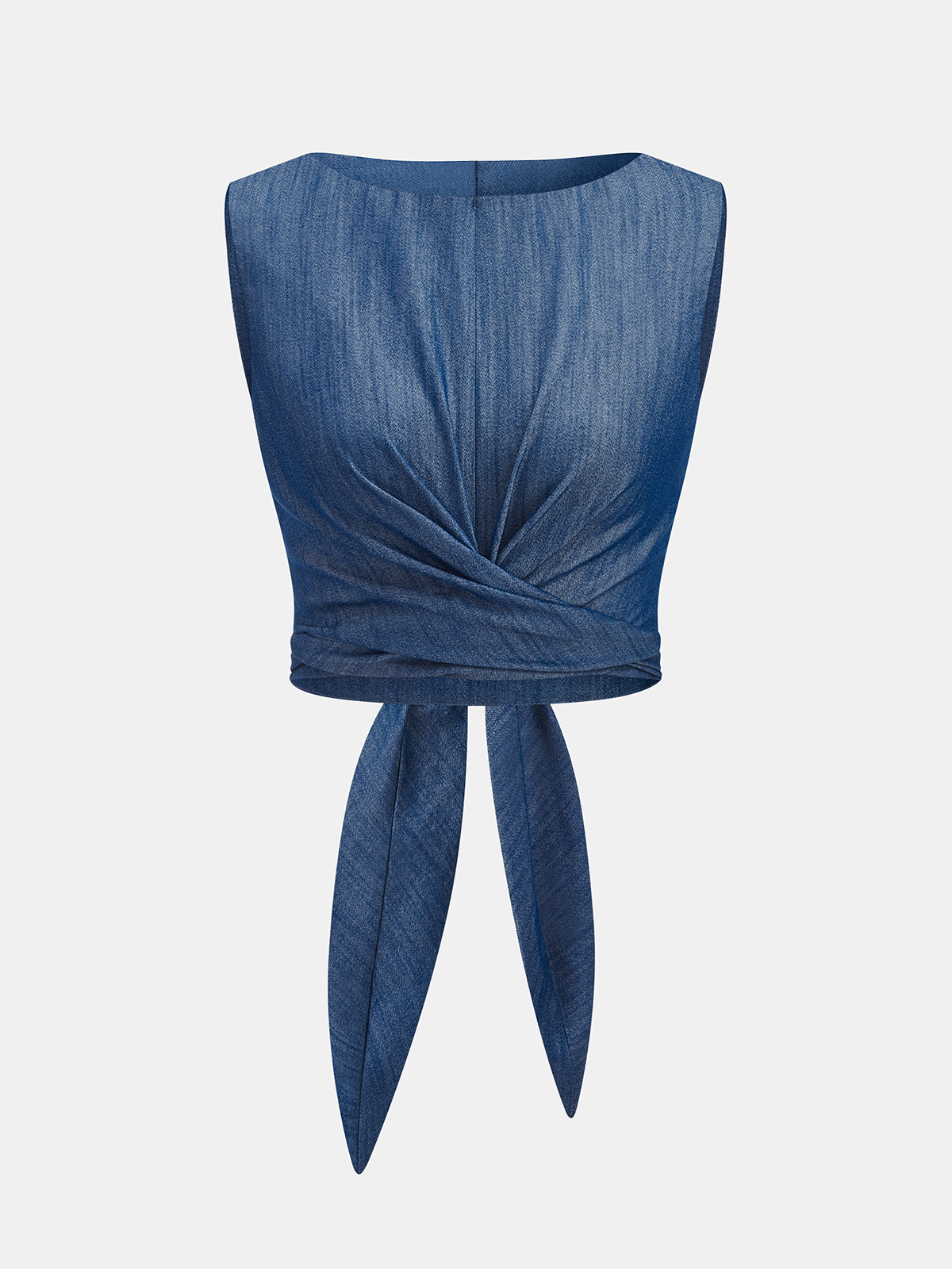 Knotted Cross-Tie Crop Top & Wide-Leg Pants Set