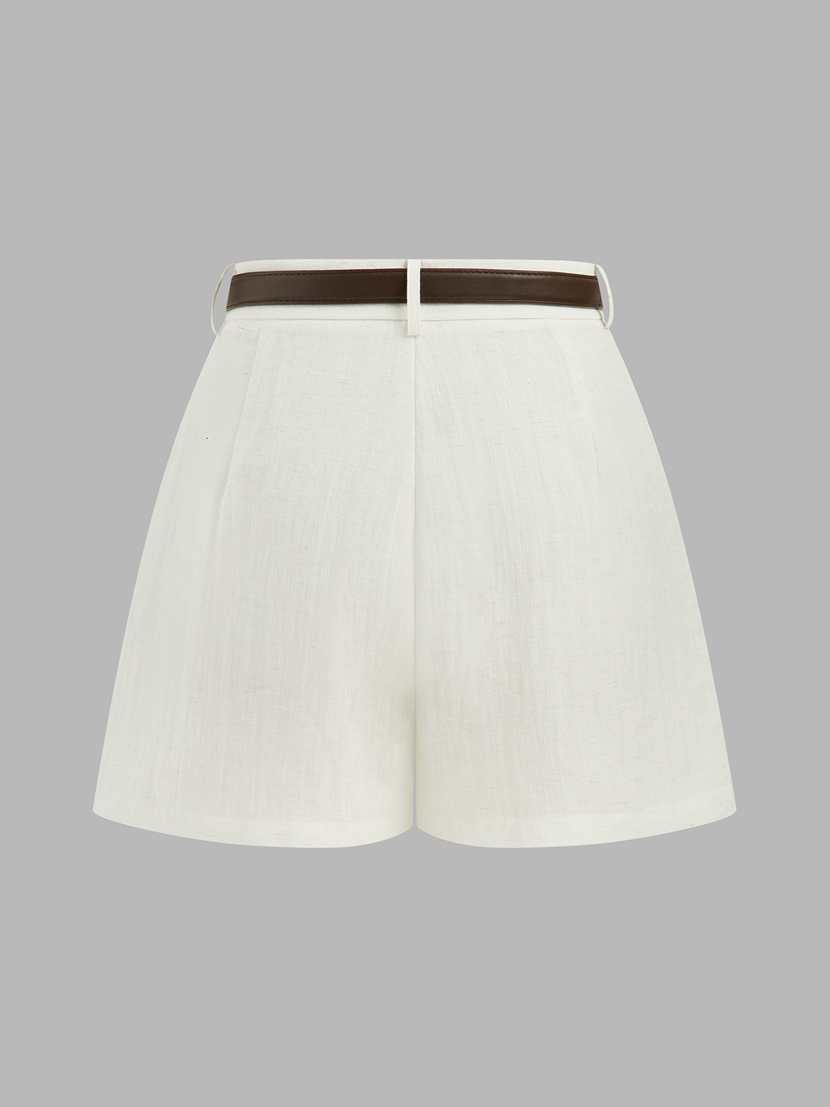 Linen Ease High Waist Belted Shorts