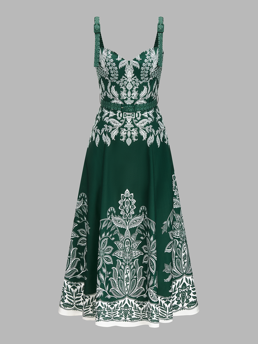 Bella Beauty Floral Print Belted Cami Maxi Dress