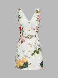 Garden Girl Floral Print Belted Mini Dress