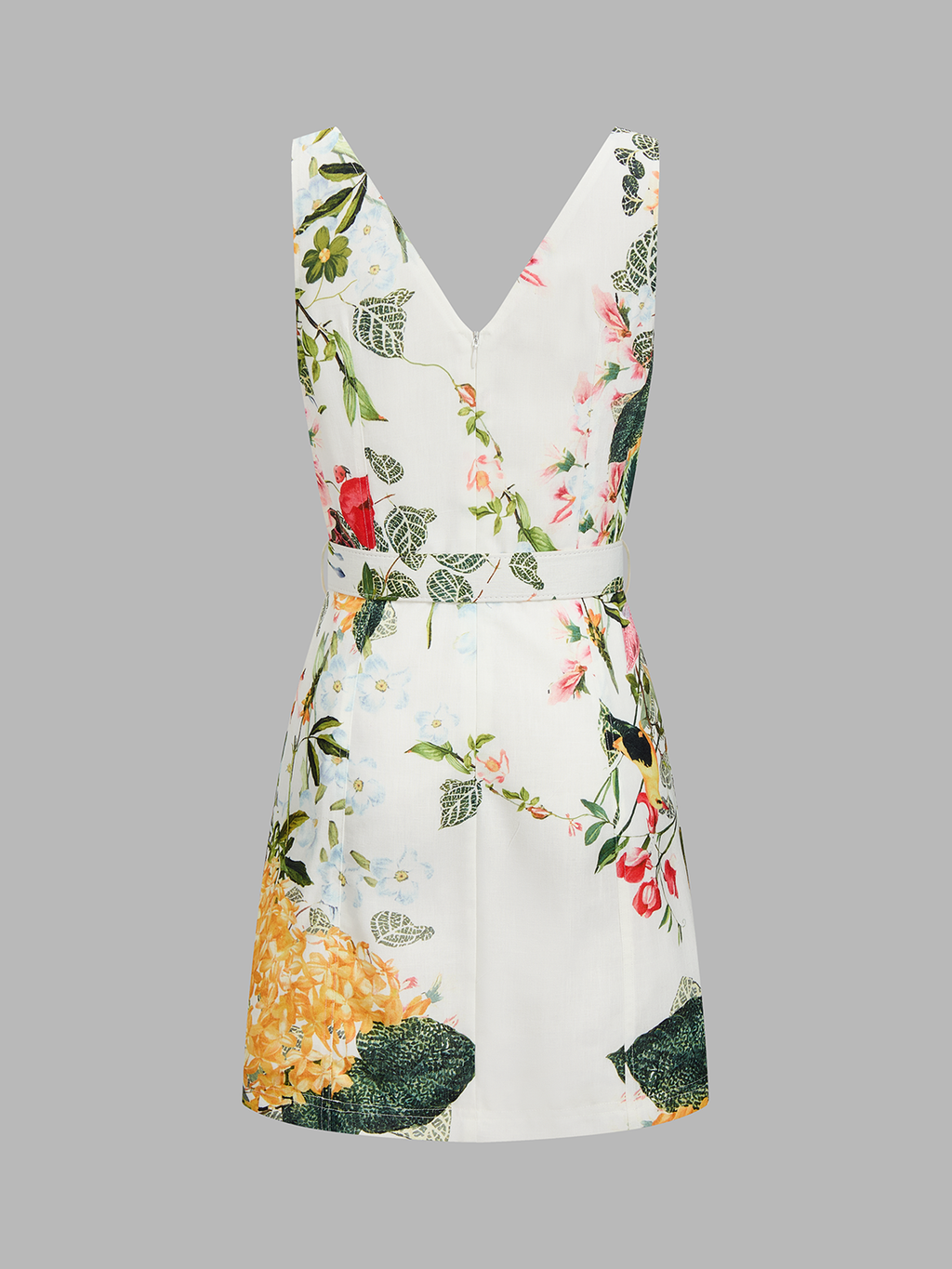 Garden Girl Floral Print Belted Mini Dress