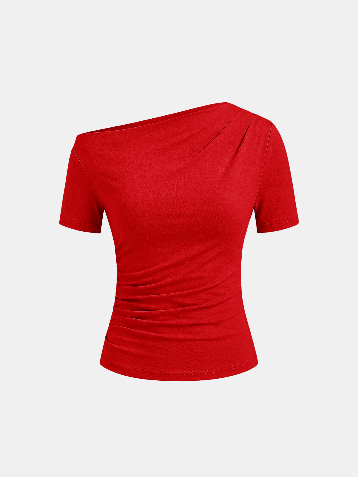 Gathered Charm Off-Shoulder Short Sleeve Top