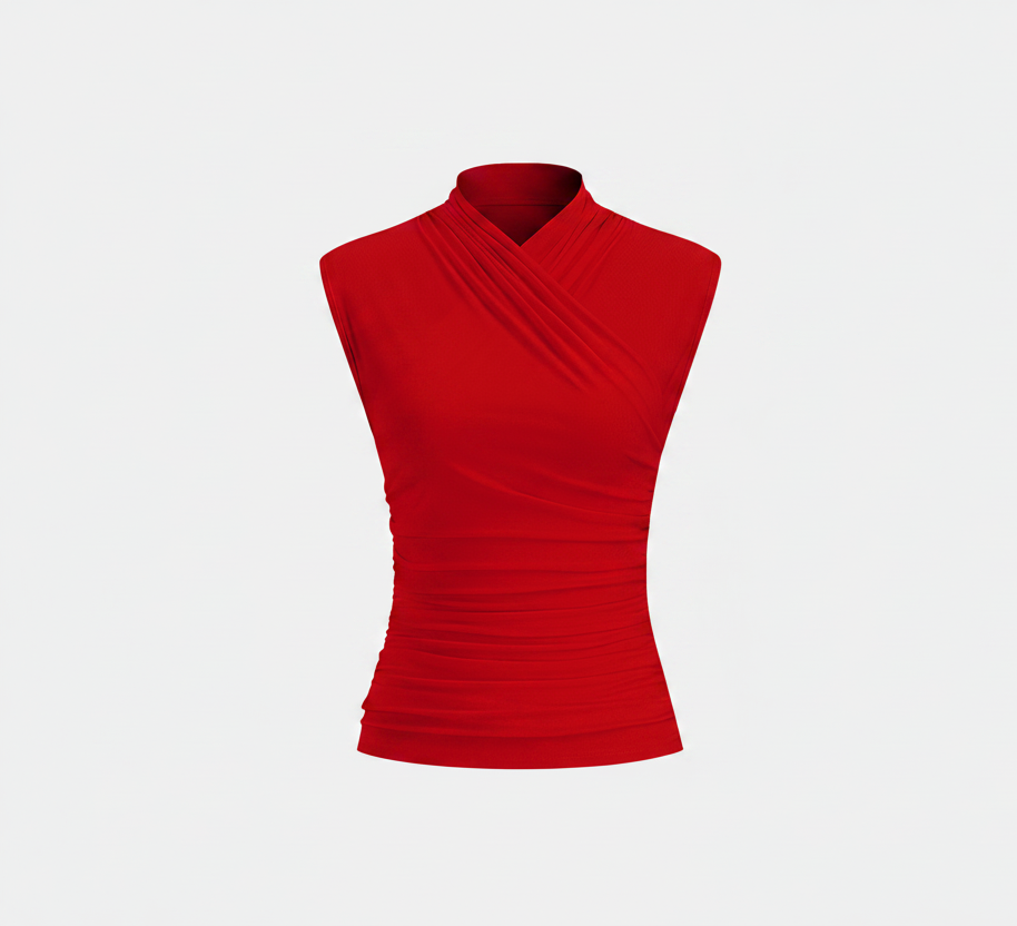 Body Tea Cross Neck Fitted Tank Top