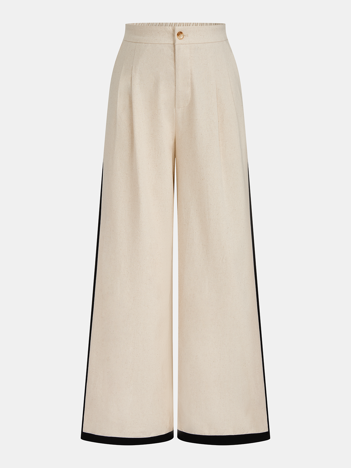 Clean Lines Linen & Cotton Zipper Contrast Binding Pants Set