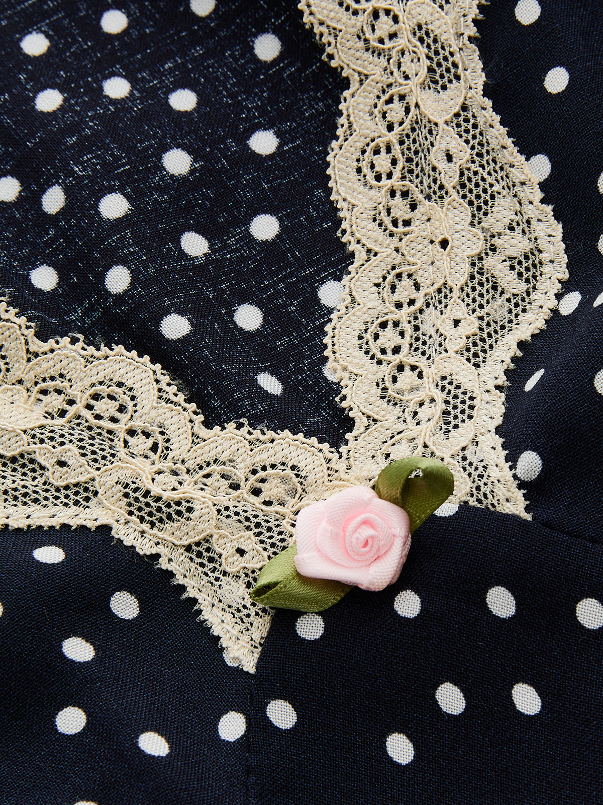 Dotted Darling Polka Dot Lace-Trim Dress