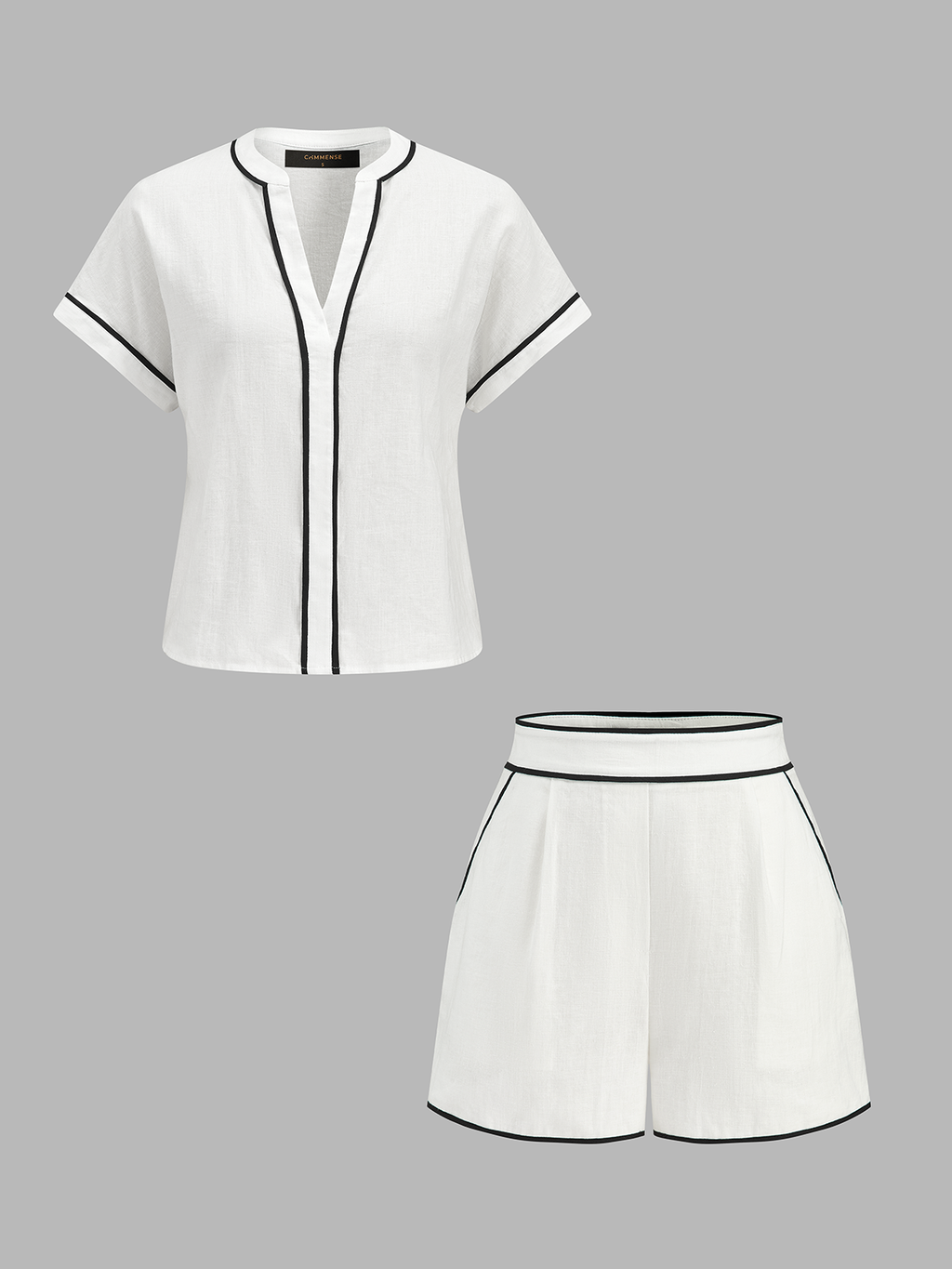 Shoreline Cotton Linen Top & Shorts Set