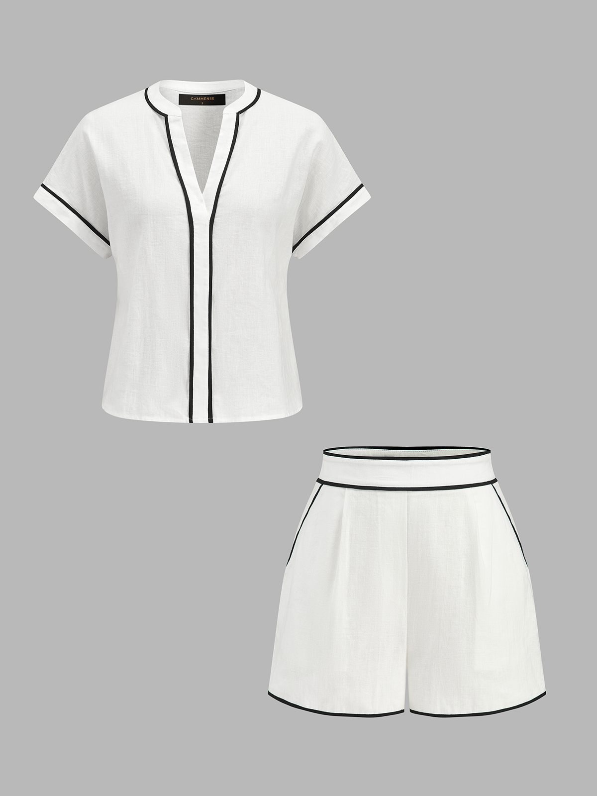 Shoreline Cotton Linen Top & Shorts Set