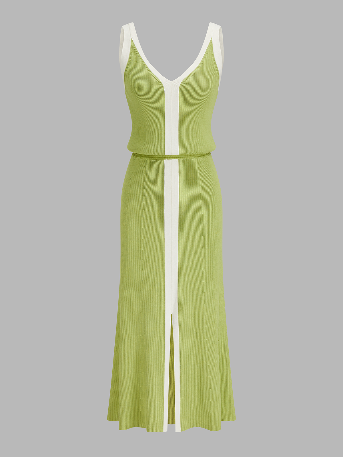 Mara Contrast Slit-Front Maxi Dress