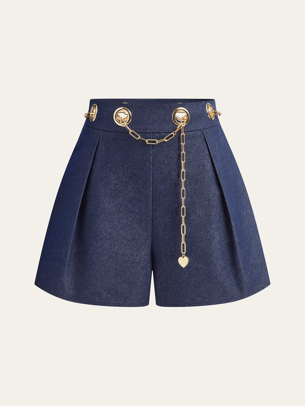It Girl Faux Denim Belt Shorts