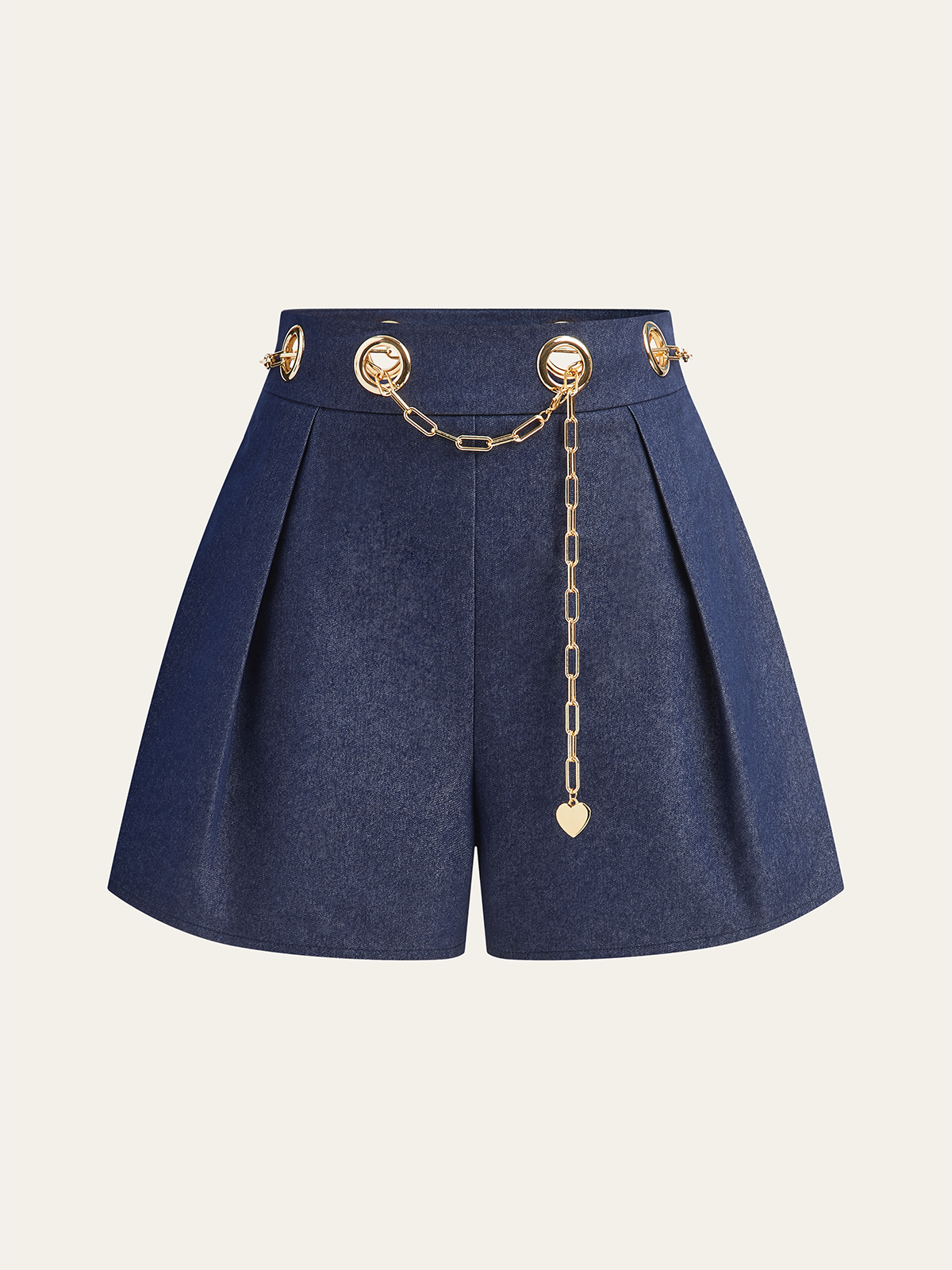 It Girl Faux Denim Belt Shorts