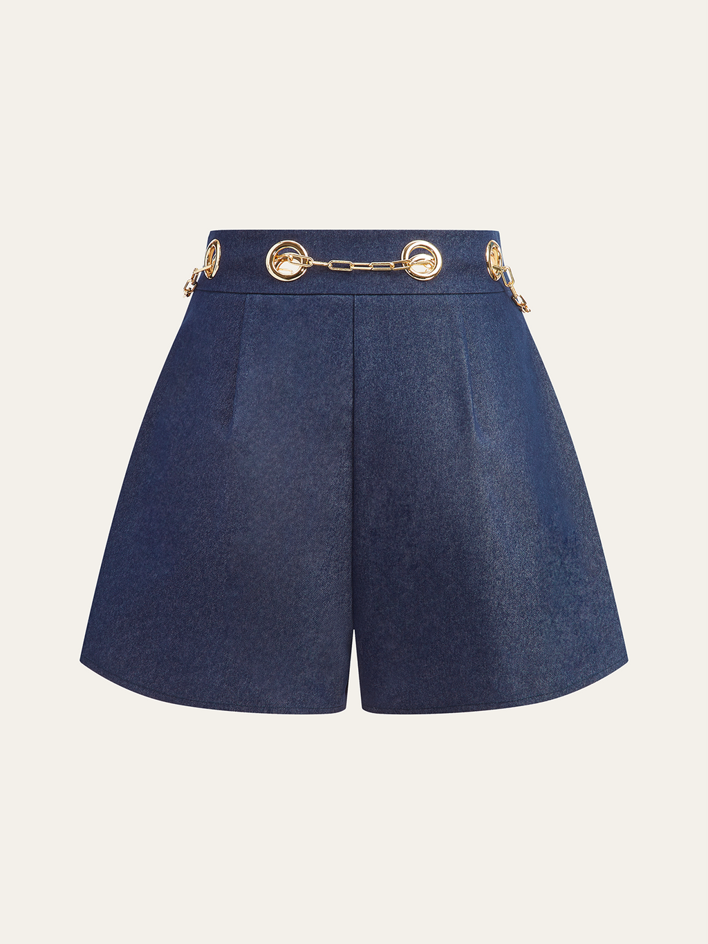 It Girl Faux Denim Belt Shorts