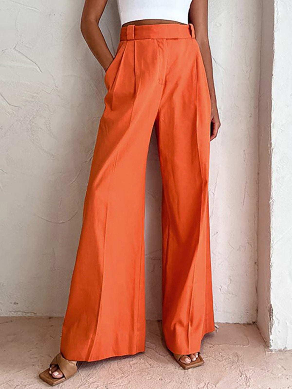 Vitamin Sea Linen Cotton Relaxed Wide-Leg Pants