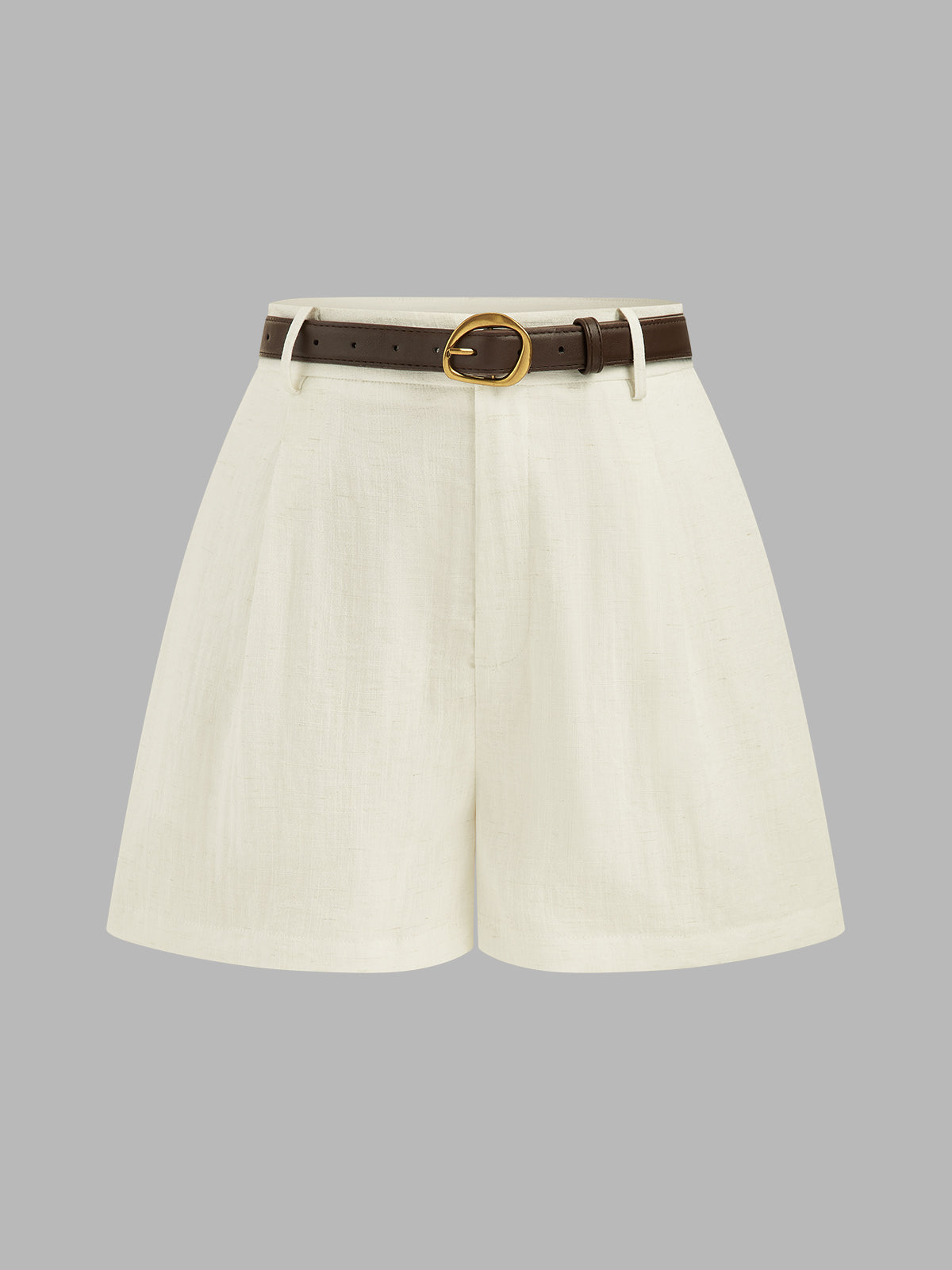 Linen Ease High Waist Belted Shorts