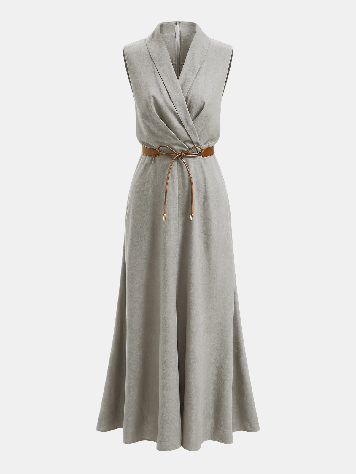 Draped Luxe Belted Wrap Maxi Dress
