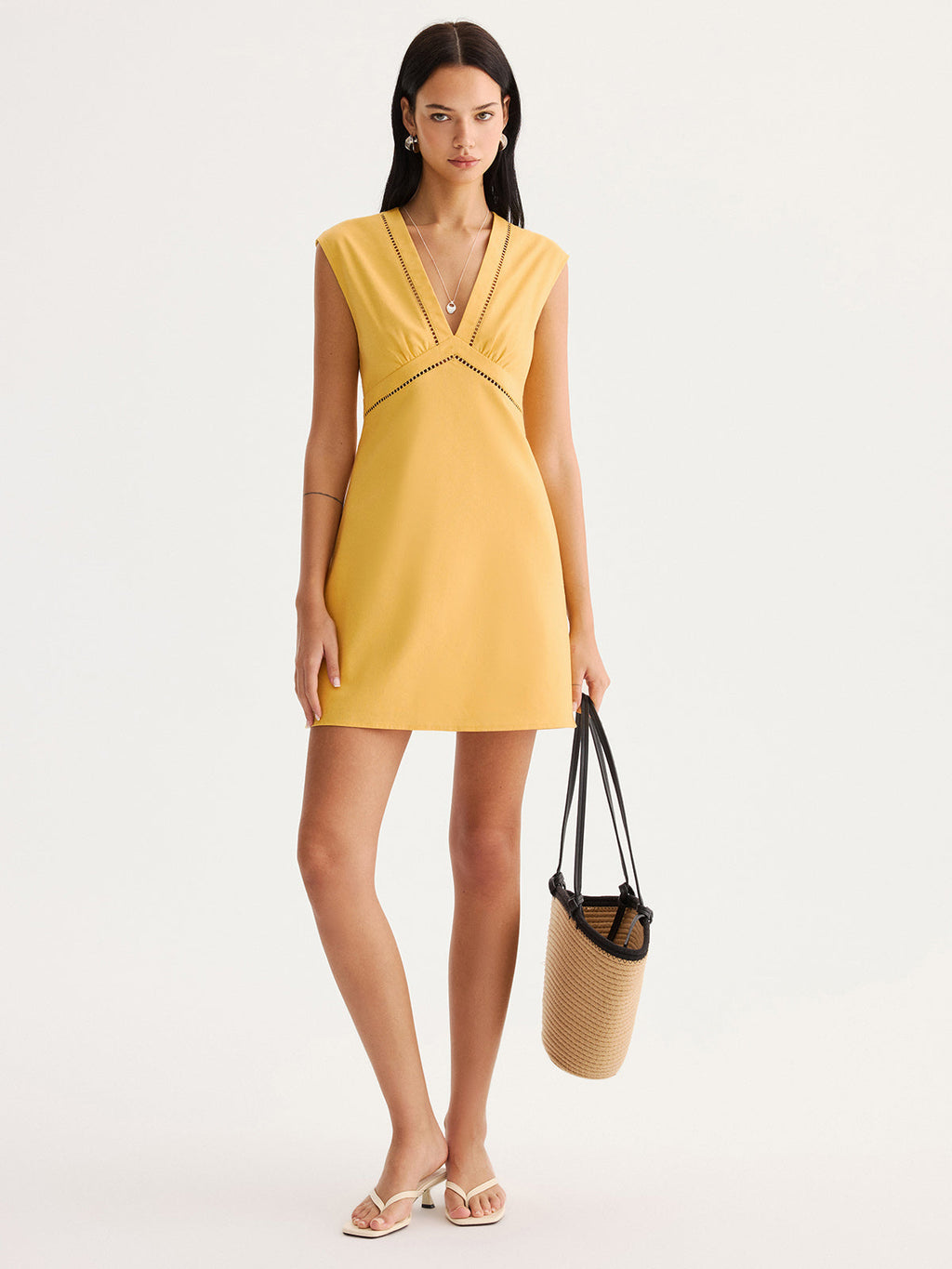 Daily Divine Linen Blend Sleeveless Mini Dress