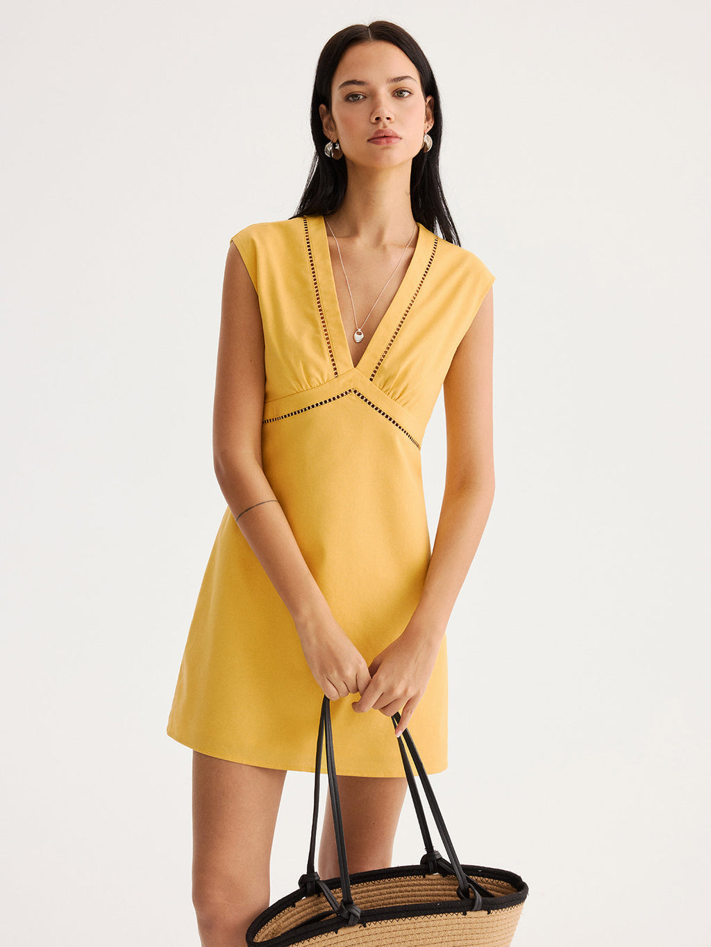 Daily Divine Linen Blend Sleeveless Mini Dress