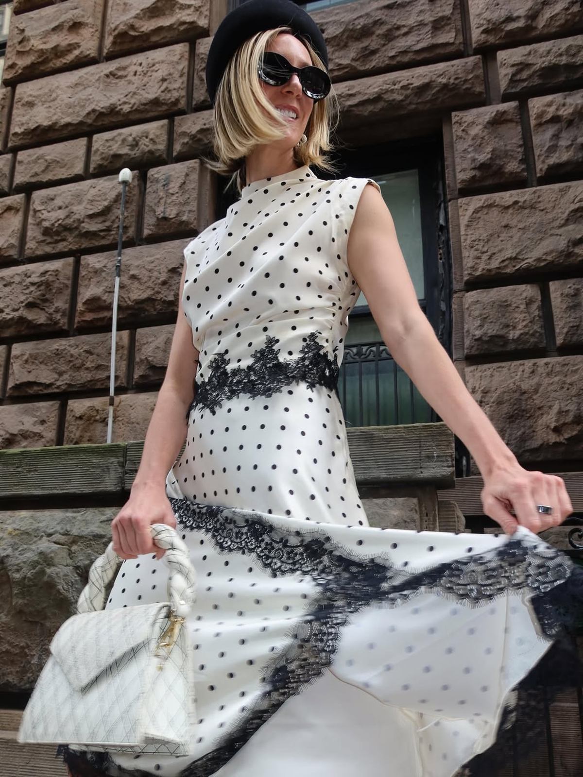 Trendy Polka Dot Top & Midi Skirt Set