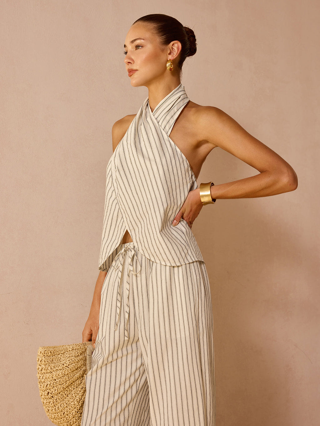 Coastal Striped Halter Set