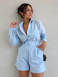 Breathe Easy Long Sleeve Loose Shorts Set