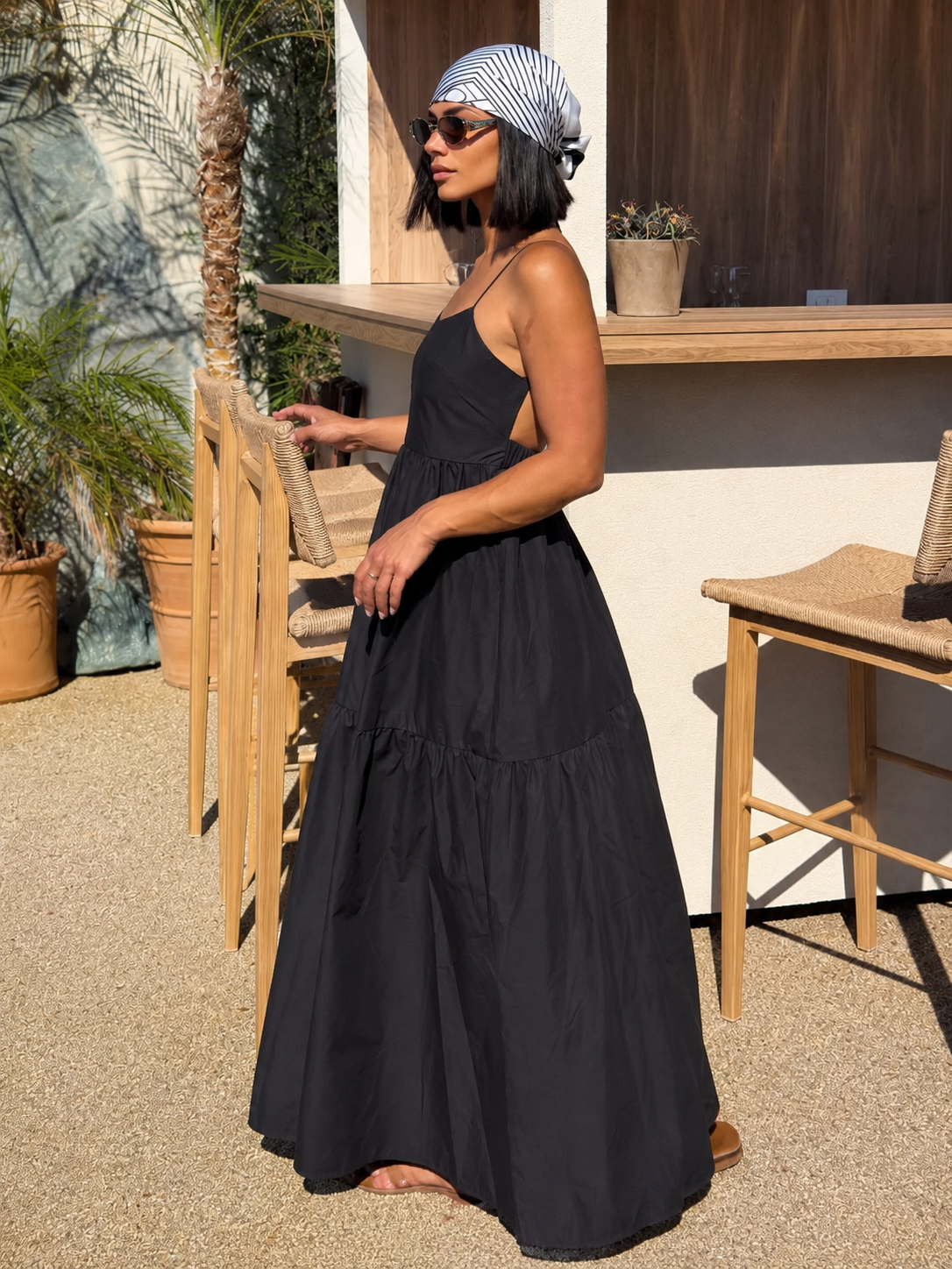 Bare Beauty Solid Backless Long Dress