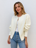 Pretty Edge Distressed Hem Cardigan