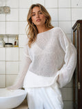 Park Ave Hollow Draped Snug Knit Top