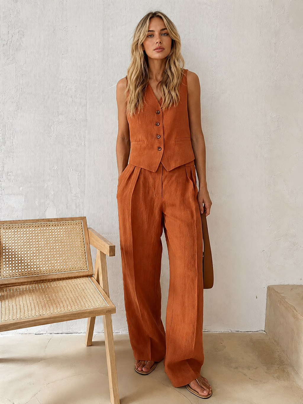 Easy Days Cotton & Linen Pants Set