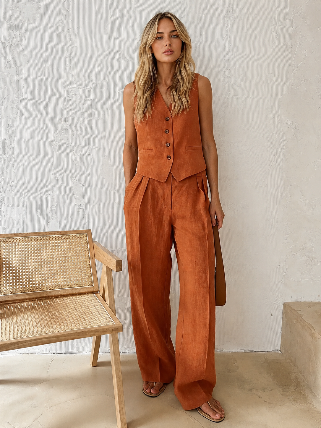 Easy Days Cotton & Linen Pants Set