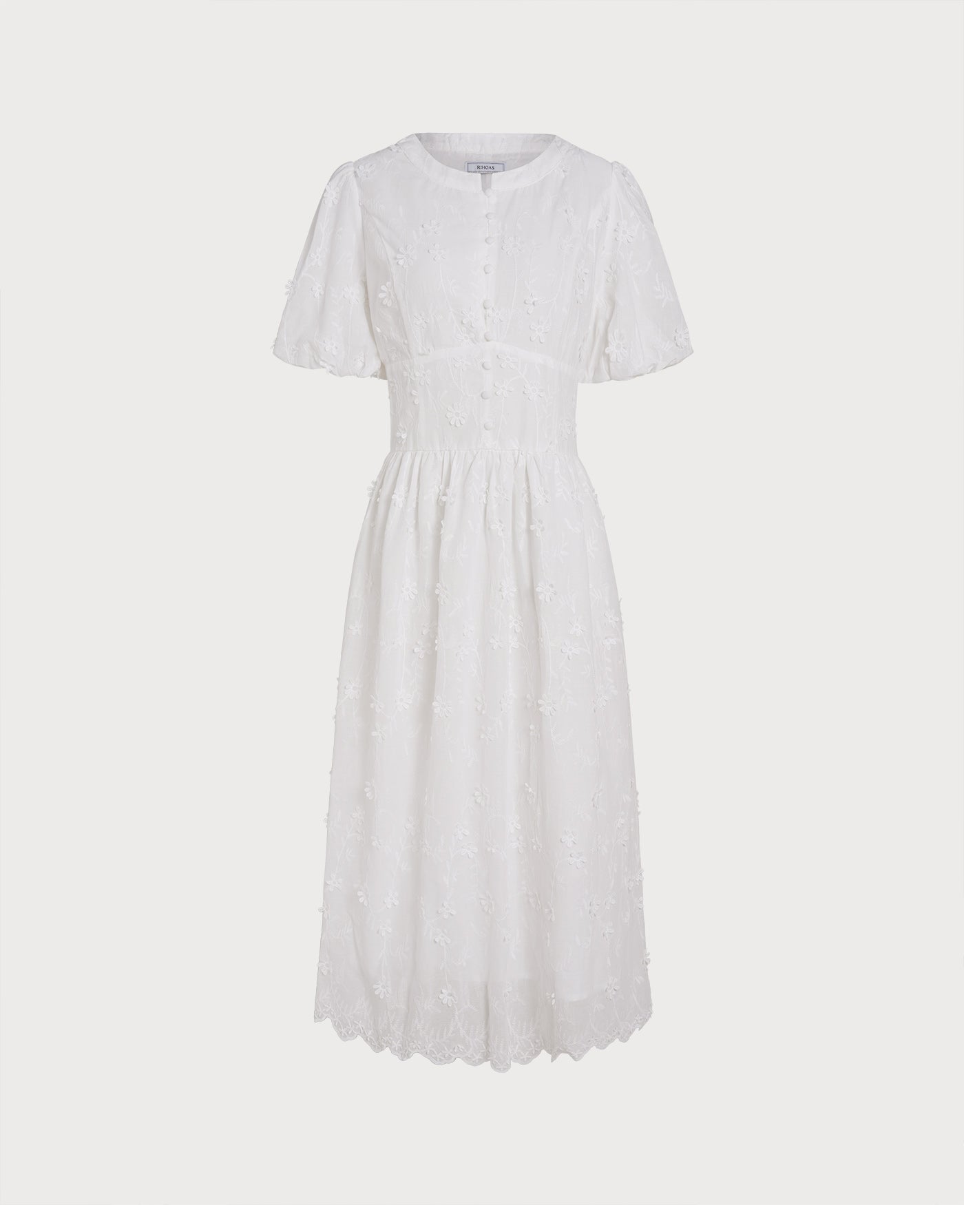 Daisy Fresh Floral Round Neck Midi Dress