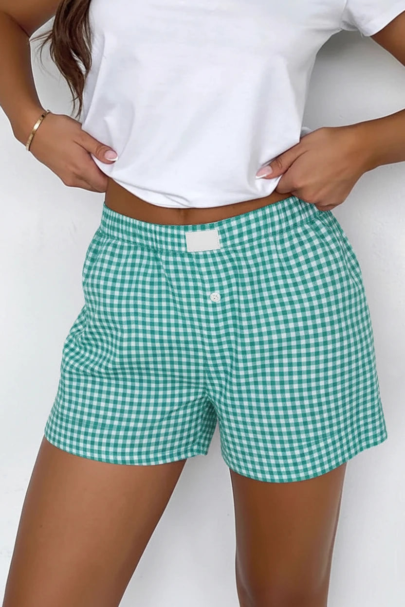Selia Gingham Boxer Lounge Shorts