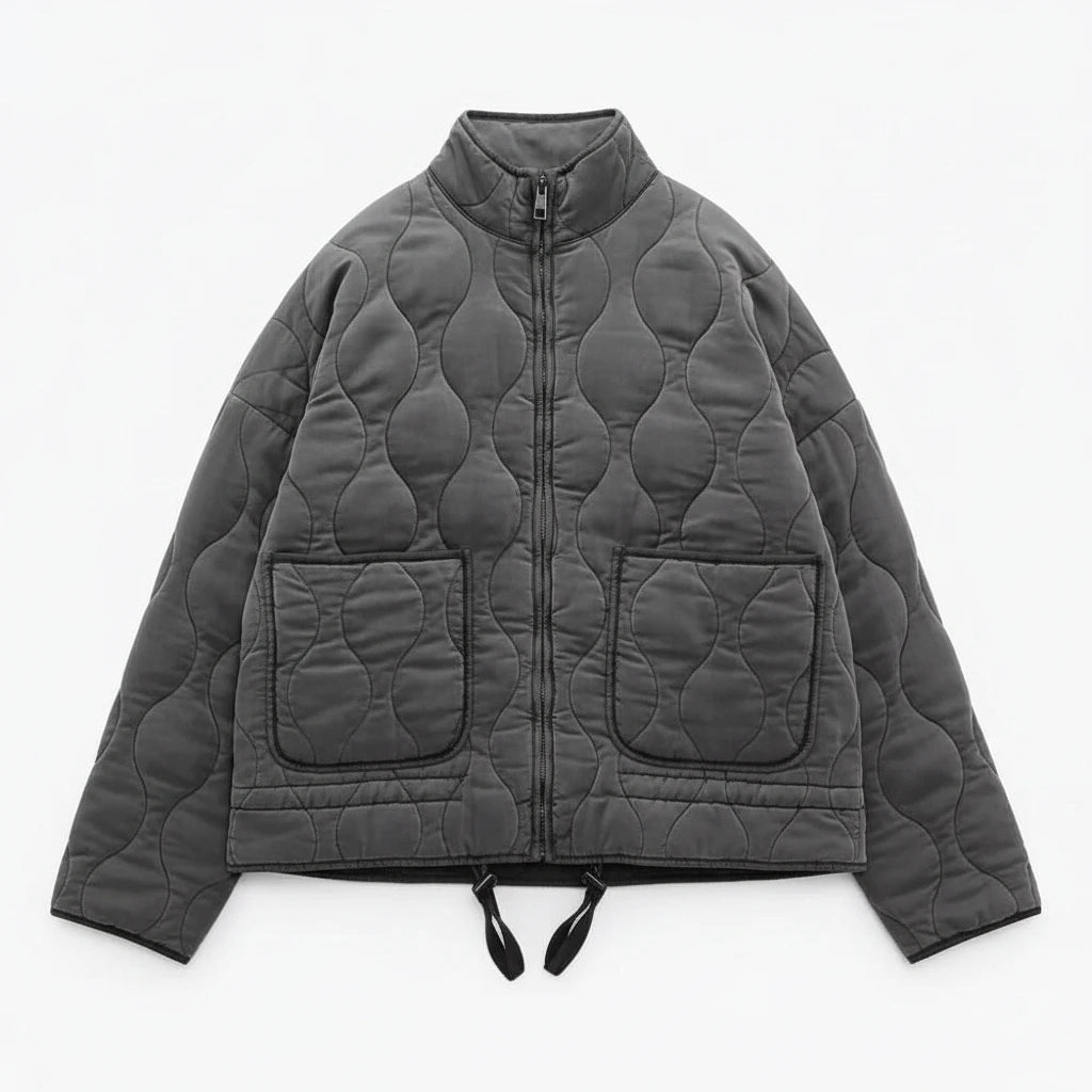 Cara Vintage High Collar Quilted Jacket