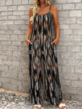 Safari Spaghetti Strap Wide Leg Jumpsuit